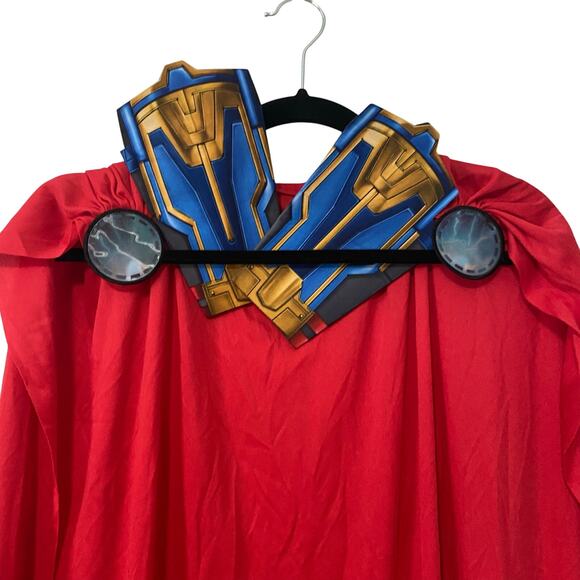 Marvel Thor Norse God of Thunder Long Red Velcro Tab Cape and Arm Cuffs One Size - Picture 1 of 8